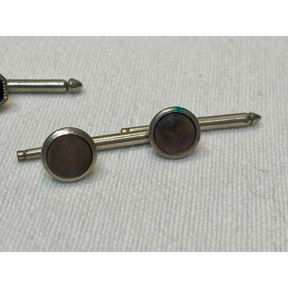 Lot Vintage Art Deco Snap Links Pull Apart Cufflinks Tie Tacks